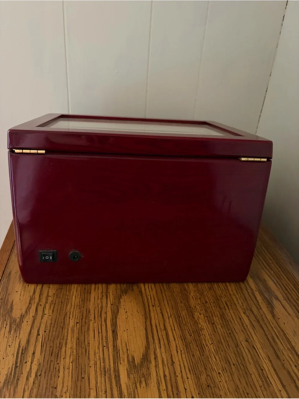 Watch Winder Box, 4-Slot, Lacquered Wood, Glass Display, Automatic